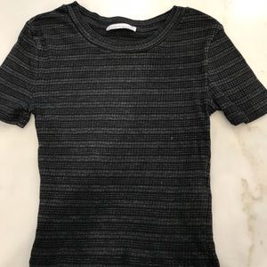 Dark Grey Ribbed Zara Crop Top Size S